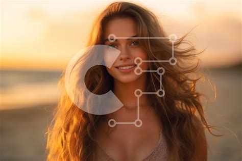 Image époustouflante d une femme en bikini rose sur la plage au coucher du soleil photo stock