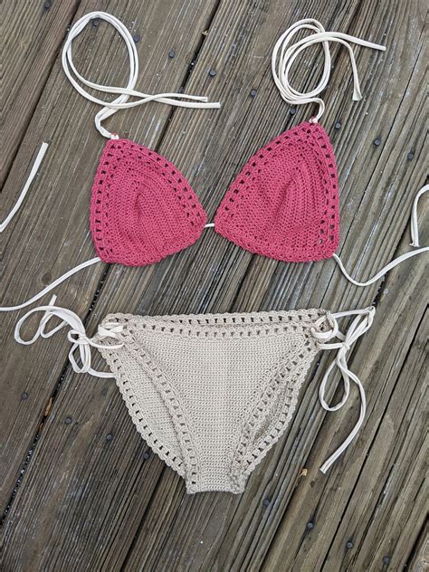 Cheeky Bikini Crochet Bikini Set Two Piece Bikini Handmade Sexy Bikini Crochet Swimwear