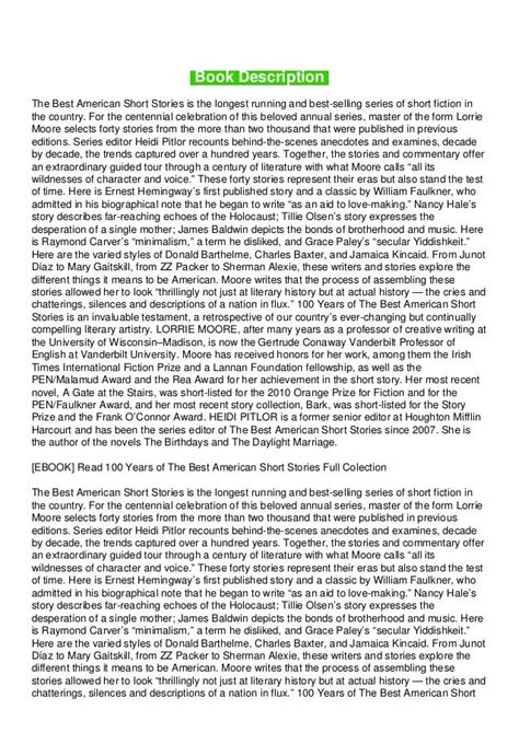 Ebook Read 100 Years Of The Best American Short Stories Full Colection