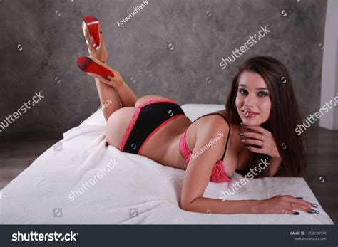 Sexy Brunette Beautiful Woman Posing Lingerie Stock Photo Shutterstock