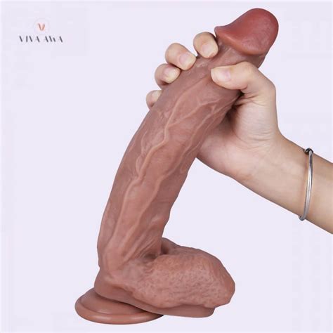 Inch Large Ultra Realistic Liquid Silicone Suction Cup Dildo With Balls