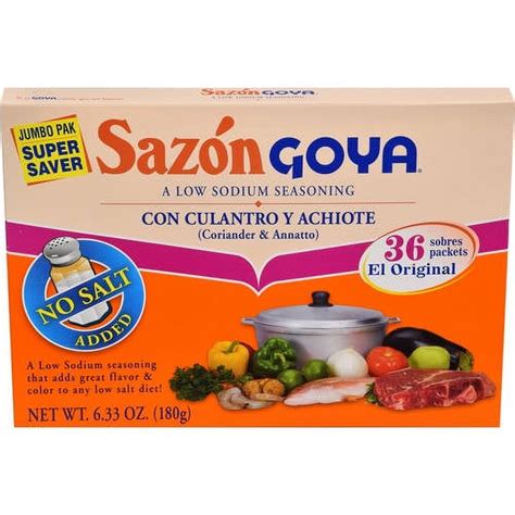 Goya Sazon Coriander And Annatto No Salt Seasoning 633 Oz