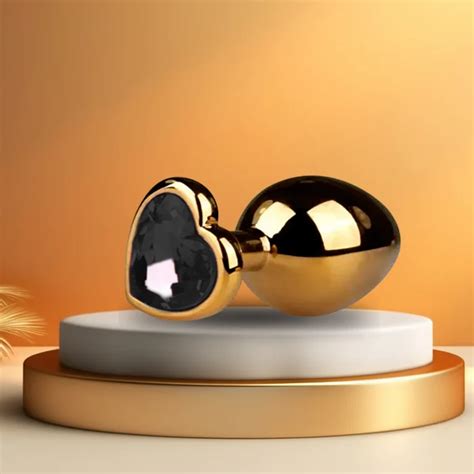 Plug Anal Dourado Cora O Cristal Preto