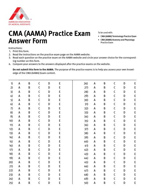 Cma Aama Practice Exam Form Pdf Learning Testexamination