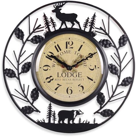Sterling Noble 155 Inch Wrought Iron Lodge Wall Clock Wall Clock