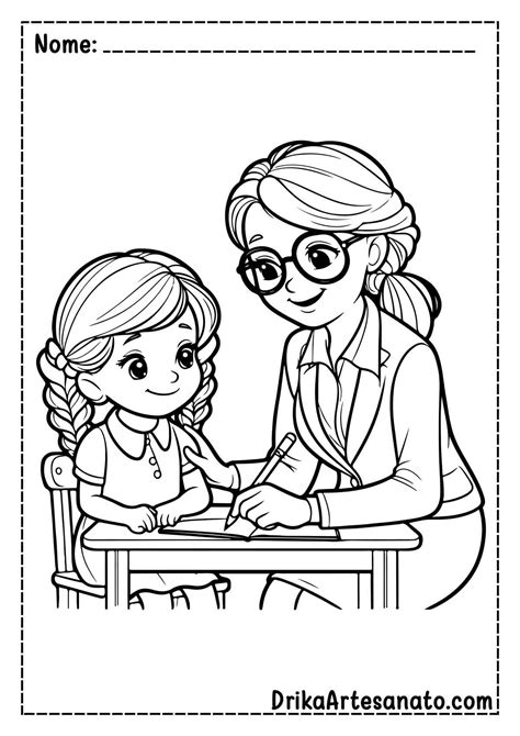 50 Desenhos de Professora para Colorir Grátis em PDF