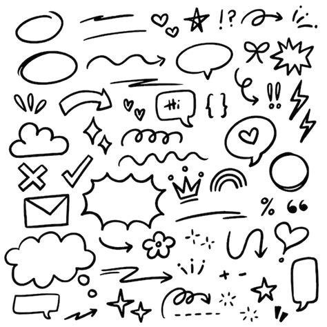 Premium Vector Hand Drawn Vector Doodle Scribble Set Elements