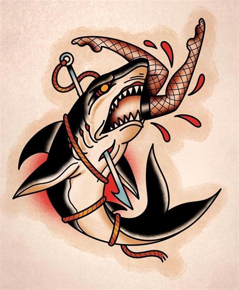 Shark american traditional tattoo – Artofit