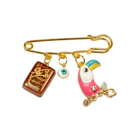 Islamic Newborn Safety Pin Brooch Parrot Shopipersia