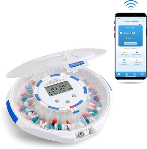 Amazon.com: Live Fine Smart WiFi Automatic Pill Dispenser Frosted Lid