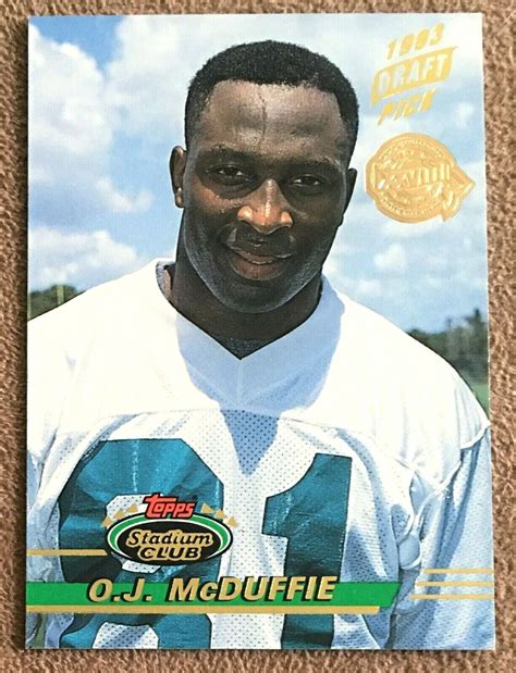 O J McDuffie 1993 Topps Stadium Club Super Teams Super Bowl 56 Miami