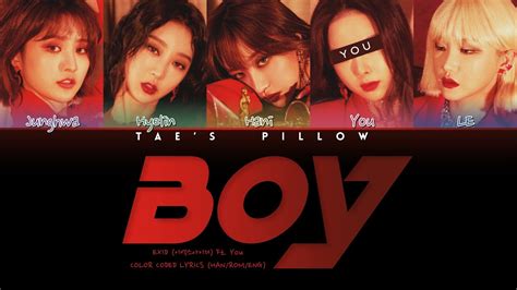 BOY EXID FT YOU 5 MEMBER VER HAN ROM ENG COLOR CODED LYRICS