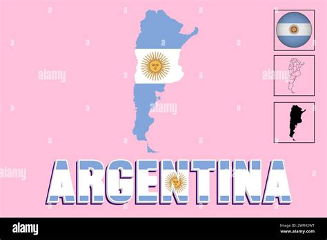 Argentina Flag And Map In Vector Illustration Stock Vector Image And Art