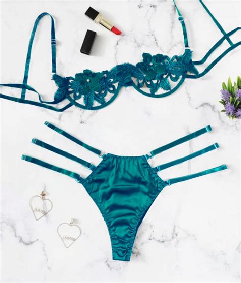 Black Appliques Ladder Cut Out Intimates Women Lingerie Bra And Panty Sets Sexy Buy