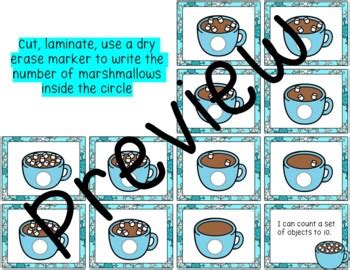 Hot Cocoa Marshmallows Number Cards Counting Mats TPT