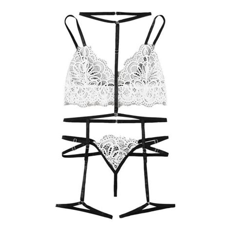 Femmes Lingerie Corset Dentelle Sans Fil Racy Mousseline Vêtements De Nuit Sous Vêtements Tops