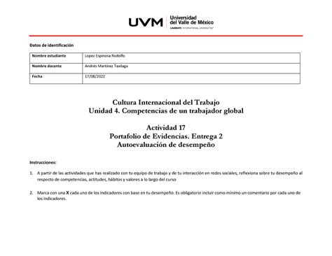 Act16 Portafolio de evidencias entrega 4 RLE Datos de identificaciÛn