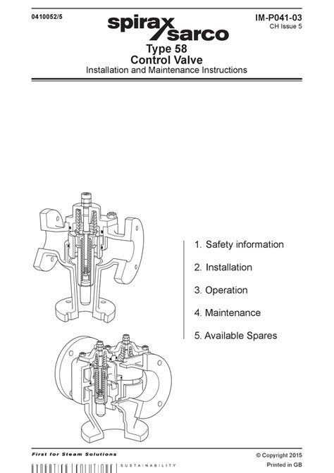 Spirax Sarco Installation And Maintenance Instructions Manual Pdf