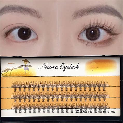 60 Clusters Box Natural False Eyelash Extension 10D C Curl 3D Hot Melt Grafting False Eyelashes