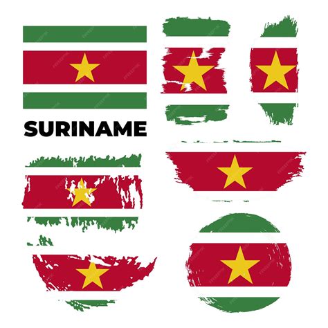 Premium Vector | Brush painted grunge flag of suriname country