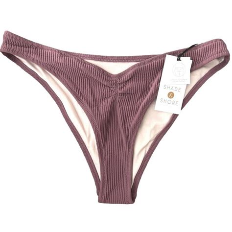 Shade Shore Swim Shade Shore Vfront Pucker Ribbed Highleg Extra Cheeky Bikini Bottom X