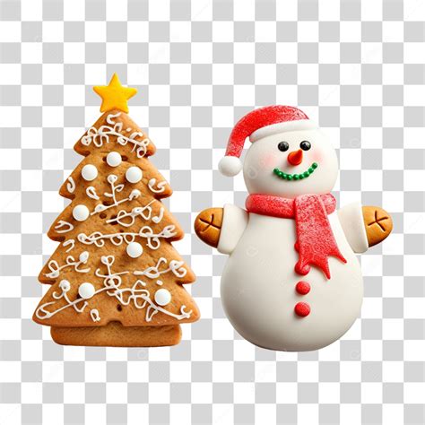 Enfeite Decorações Boneco e Biscoitos de Natal PNG Transparente