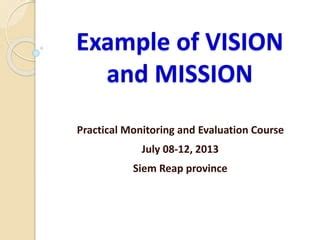 Vision Mission Examples | PPT