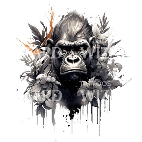 Fierce Gorilla Tattoo Design Tattoos Wizard Designs