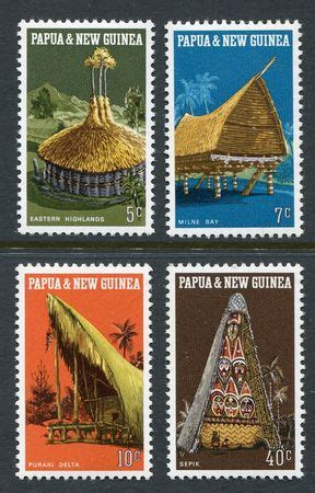 Stamps World Papua New Guinea MUH Stamps 1971 Dwellings 4