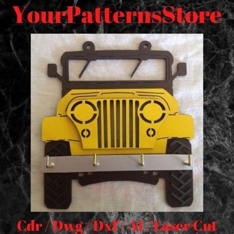 Jeep Wrangler Laser Cut File Engrave Files Dxf Cdr Dwg Etsy