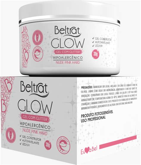 Beltrat Gel glitter Glow Nude Pink Hard Hipoalergênico 30g Completa Beleza Loja de