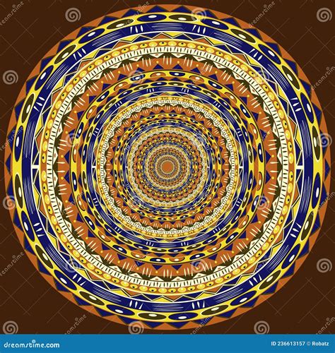 Mandala Africano - Tecido De Impressão Mandala Africano Tribal Ornamentação étnica Adinkra ...