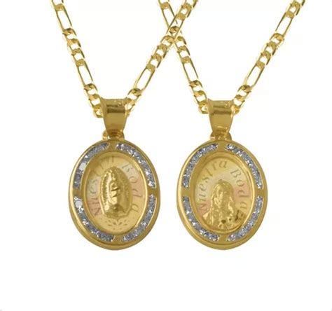 Hermosas Medallas Nuestra Boda Oval Oro K Cadena Msi Meses Sin