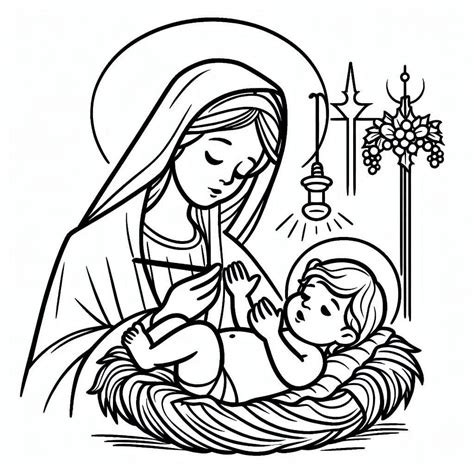 Desenhos Bíblicos Para Colorir Nascimento De Jesus