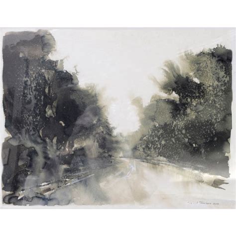 Signed Ink Wash Landscape Painting | Chairish