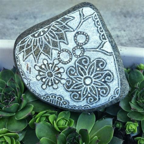 Zentangle Rock Handpainted Stone Hand Painted Rock Rock