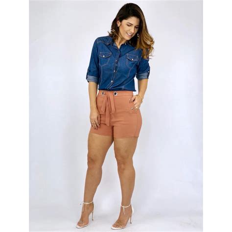 Short Guilty De Satin Detalhes Em Ilhós Nude Escuro Ref em Promoção na Americanas
