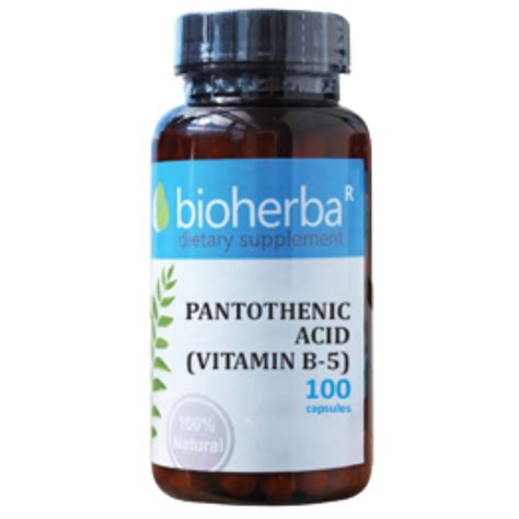 ПАНТОТЕНОВА КИСЕЛИНА ВИТАМИН В 5 60 мг 100 капс БИОХЕРБА Pantothenic Acid Vitamin B 5 60