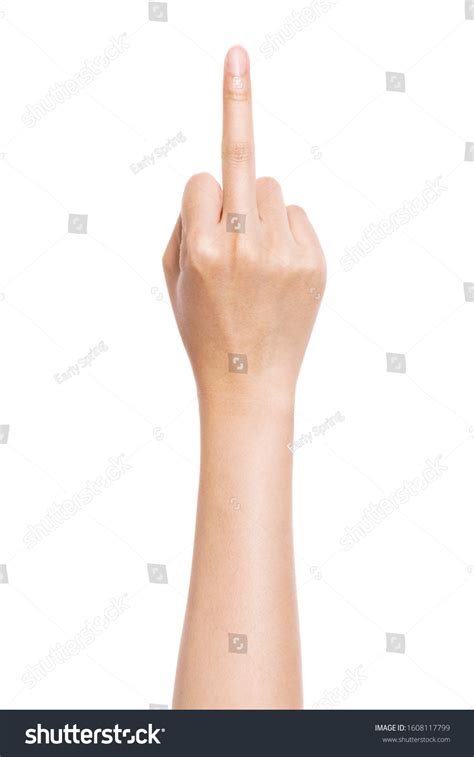 Woman Hand Fuck You Sign Isolated Stock Photo Edit Now