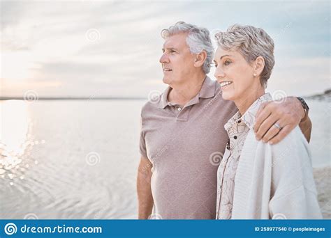Youve Always Been The One I Can Talk To A Mature Couple Spending The Day At The Beach Stock