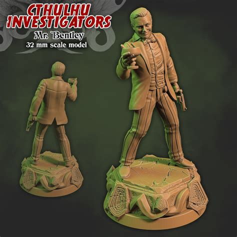 3D Printable Mr. Bentley - Cthulhu Investigators by Medusa Project