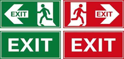 premium vector collection emergency fire exit sign emergency sign