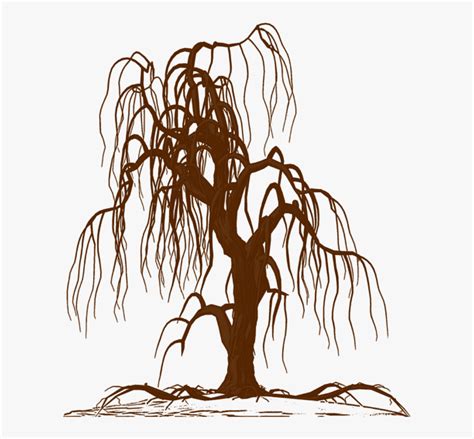 Wall Decal Weeping Willow Tree Drawing Silhouette Man On Cliff Edge