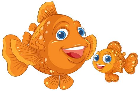 Premium Vector Cute Goldfish Cartoon Illustration