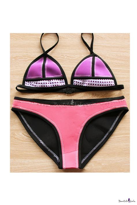 Colored Contrast Trim Hipster Bikini Beautifulhalo