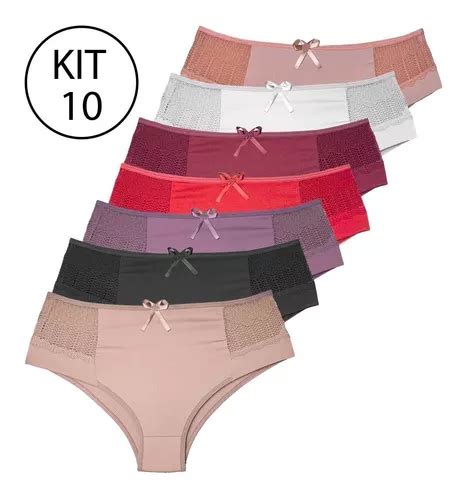 Kit Calcinhas Senhora Cintura Alta Renda Lingerie Mf Mercadolivre