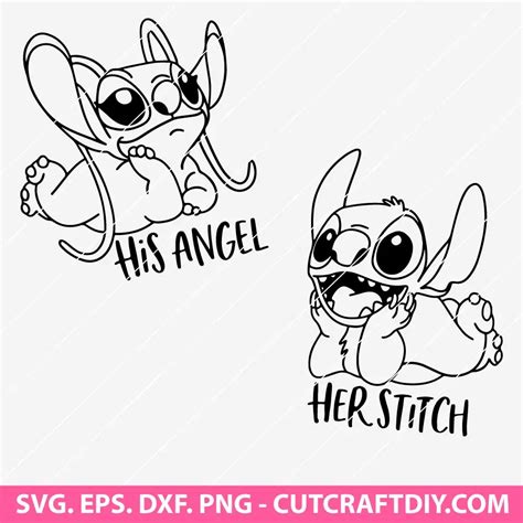 stitch  angel svg png dxf eps cutting files  cricut silhouette