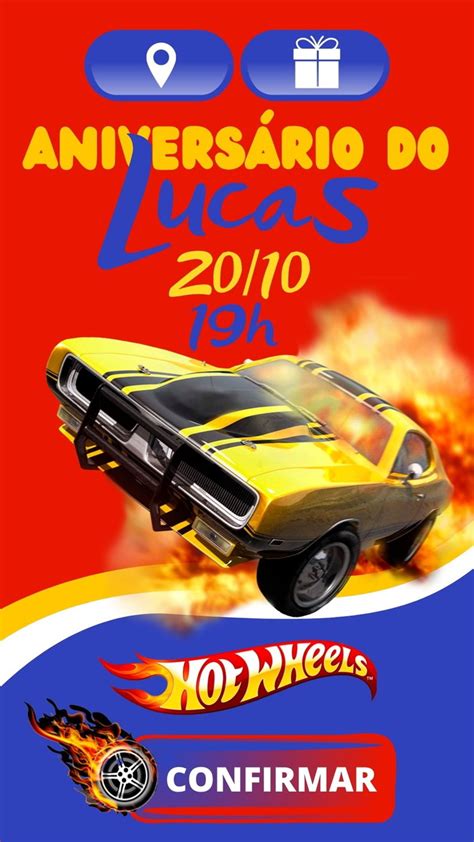 Convite Interativo Hot Wheels Elo Produtos Especiais