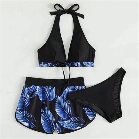 Conjunto De Bikini De Tres Piezas Para Mujer Traje De Ba O Con