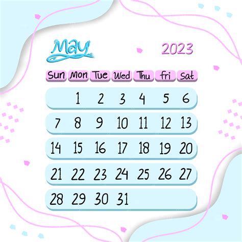 Calendario De Mayo Con Dise O Est Tico Del Color Azul Png Mayo